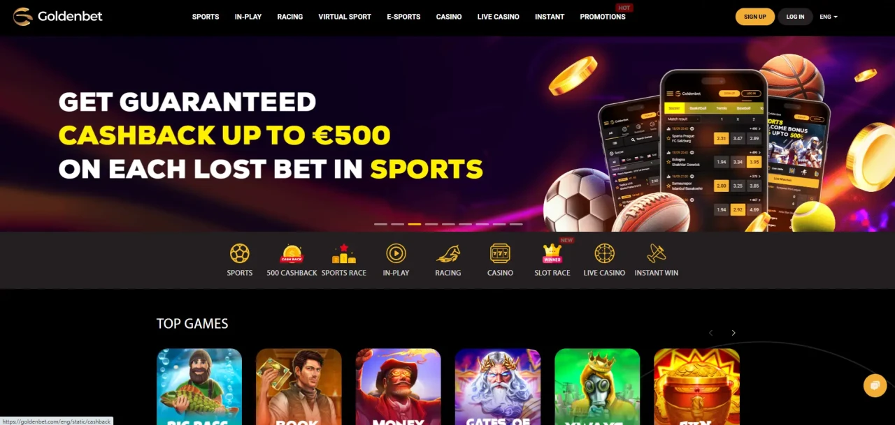 GoldenBet European Casino Homepage