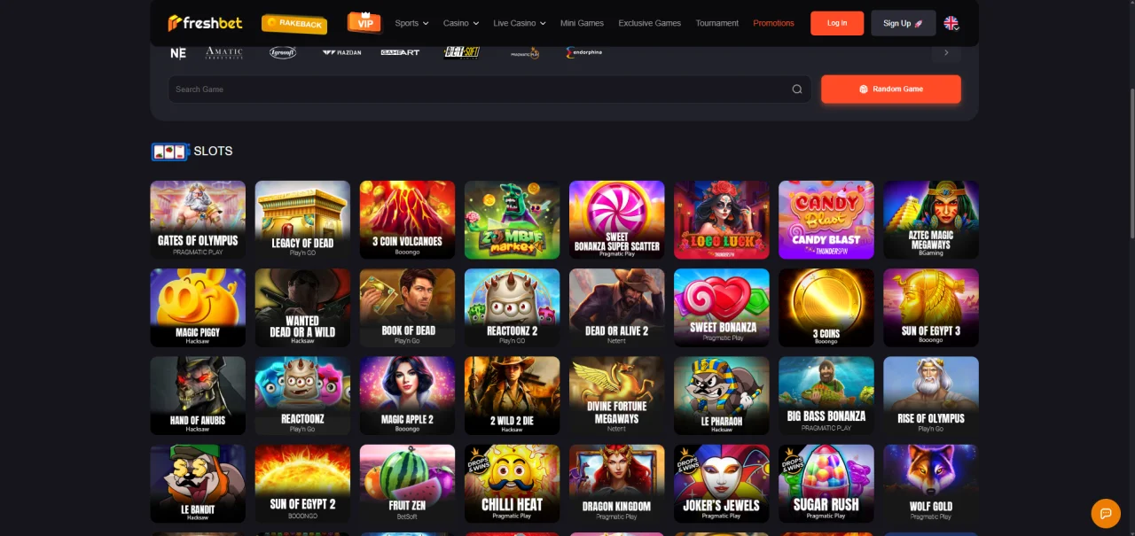 Slot Games At Freshbet Casino
